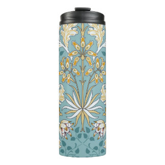 Vintage flowers and foliage seamless pattern on li thermal tumbler