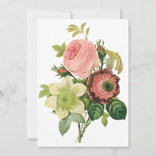 Vintage Flowers, Anemone Roses Clematis by Redoute (Front)