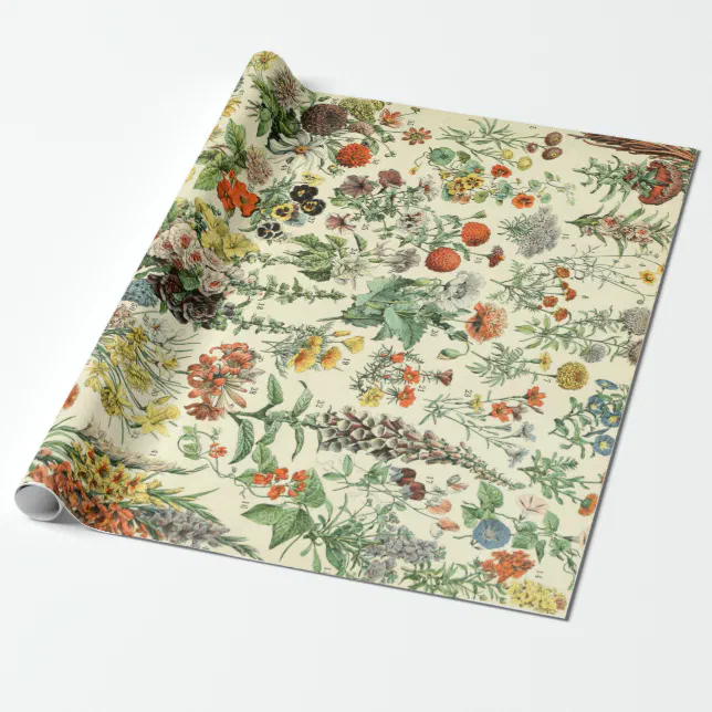 Vintage Flowers Antique Botanical Floral Wrapping Paper | Zazzle