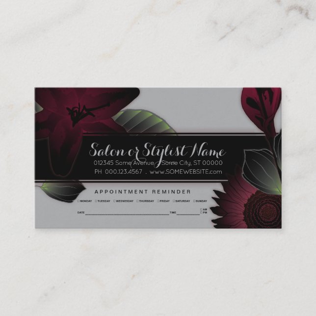 vintage flowers appointment reminder card (Front)