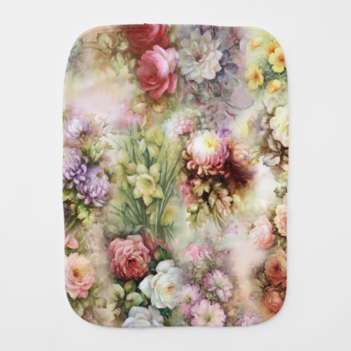 Vintage Flowers Baby Burp Cloth