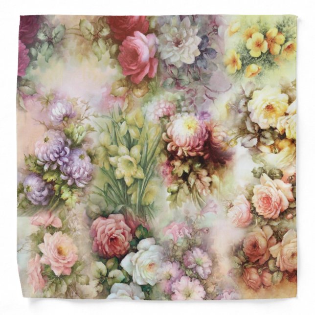 Vintage Flowers Bandana (Front)