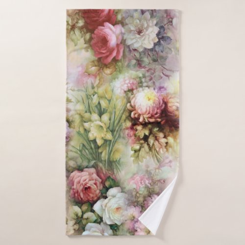 Vintage Flowers Bath Towel