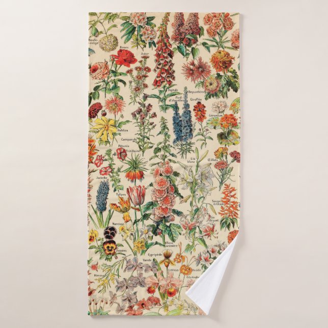 Vintage Flowers Bath Towel (Bath Towel)