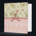 Vintage Flowers Binder<br><div class="desc">Use this lovely binder for weddings,  baby showers,  family photo's etc! Beautiful vintage flowers with peach colored stripes and a pretty bow.</div>