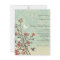 Vintage flowers, bird + damask wedding invitation
