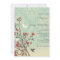 Vintage flowers, bird + damask wedding invitation
