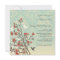 Vintage flowers, bird + damask wedding invitation