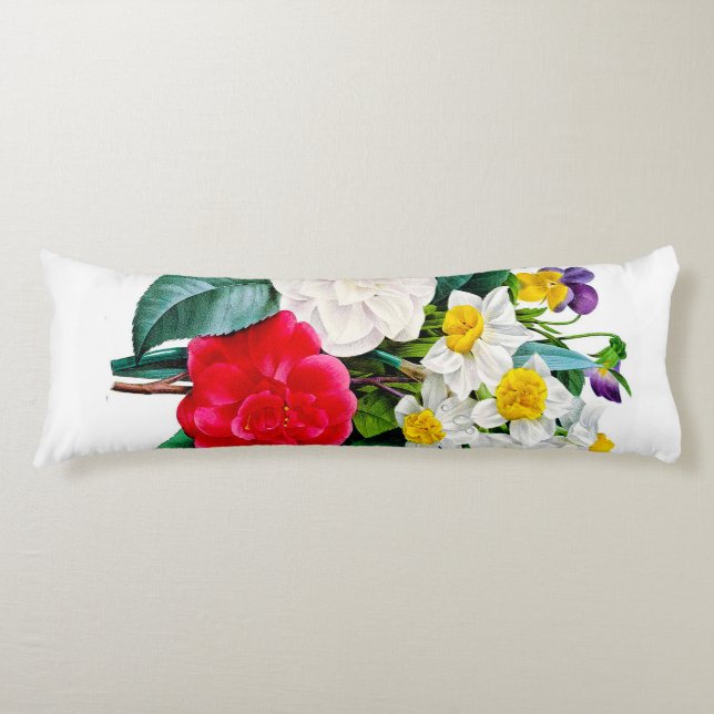 Vintage Flowers Body Pillow (Front)