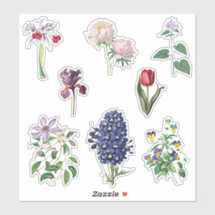 Vintage Flowers Botanical Collection Sticker