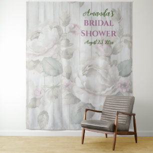 Vintage Flowers Bridal Shower Photo Booth Backdrop