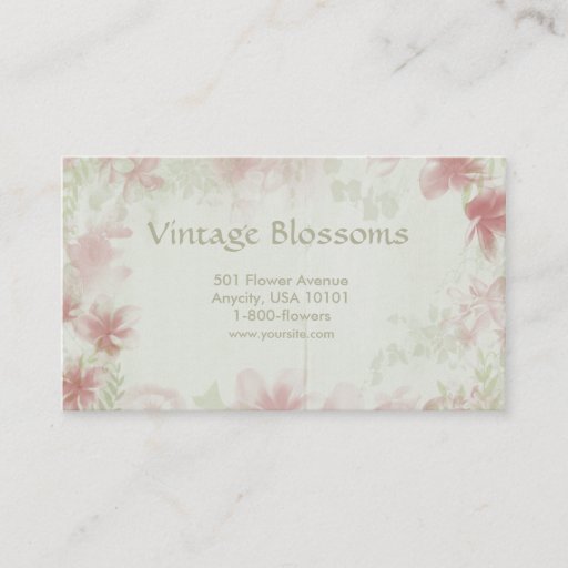 Customizable Vintage Flowers Business Card Template