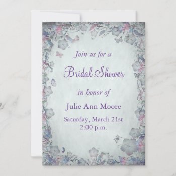 Vintage Flowers & Butterfly's Bridal Shower Invitation by Lasting__Impressions at Zazzle