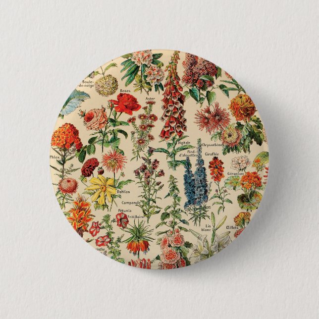 Vintage Flowers Button (Front)