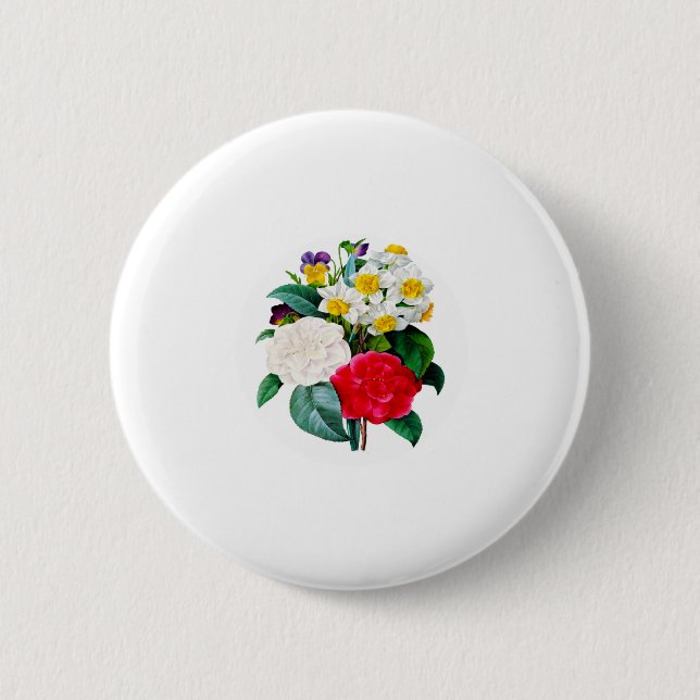 Vintage Flowers Button (Front)