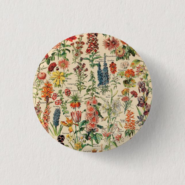 Vintage Flowers Button (Front)