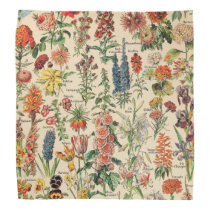 Vintage Flowers by Adolphe Millot Bandana Vintage Flowers by Adolphe Millot Bandana