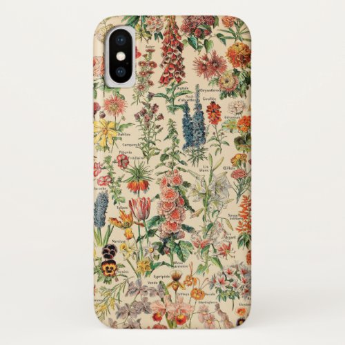 Vintage Flowers by Adolphe Millot iPhone X Case