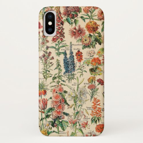 Vintage Flowers by Adolphe Millot iPhone X Case