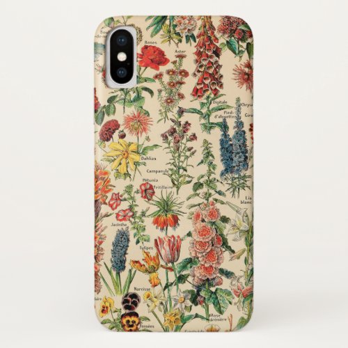 Vintage Flowers by Adolphe Millot iPhone X Case