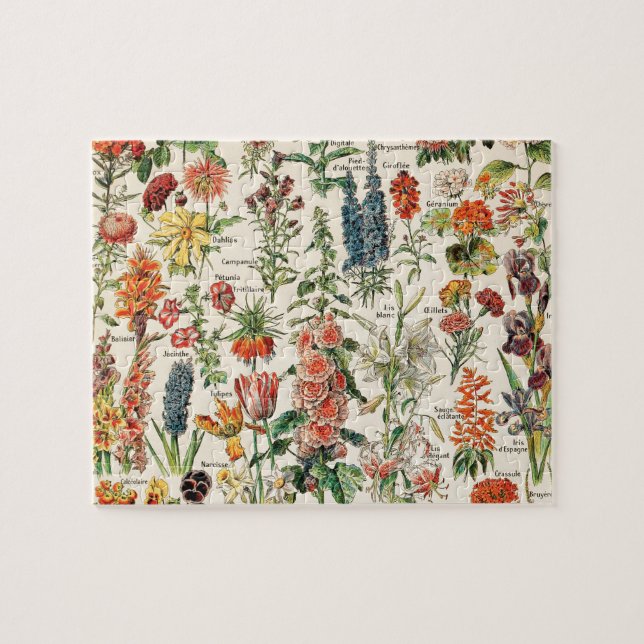 Vintage Flowers by Adolphe Millot Jigsaw Puzzle (Horizontal)