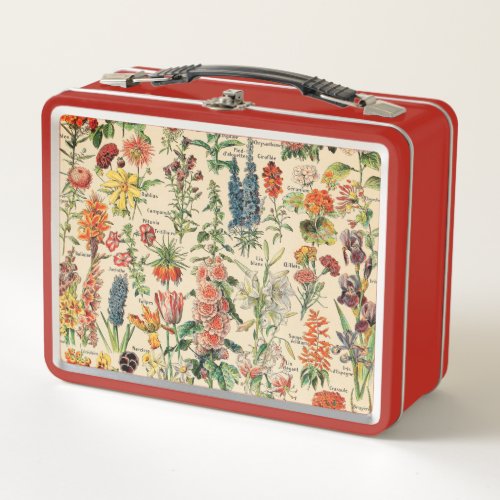 Vintage Flowers by Adolphe Millot Metal Lunch Box