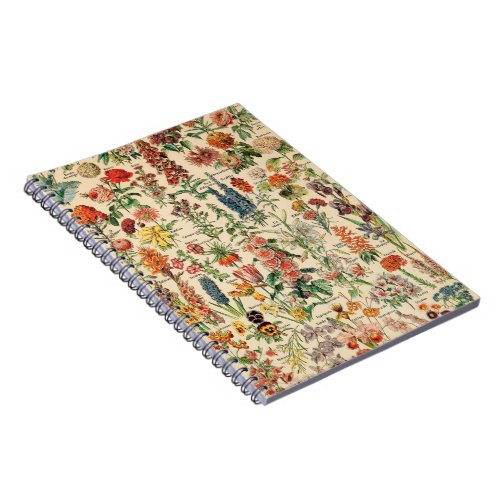 Vintage Flowers by Adolphe Millot Notebook