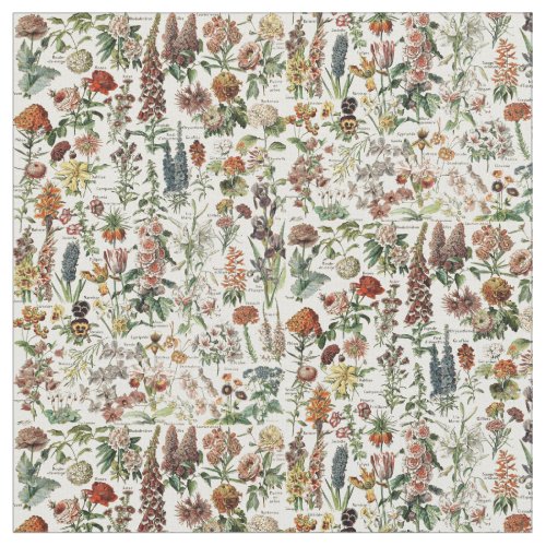 Vintage Flowers by Adolphe Millot Pattern Fabric