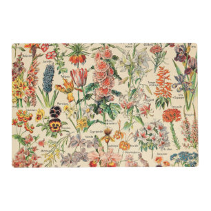 Vintage Flowers by Adolphe Millot Placemat
