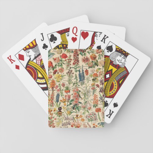 Vintage Flowers by Adolphe Millot  Poker Cards
