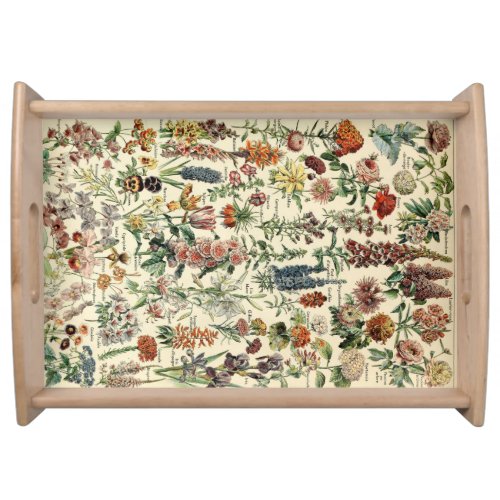 Vintage Flowers by Adolphe Millot Serving Tray