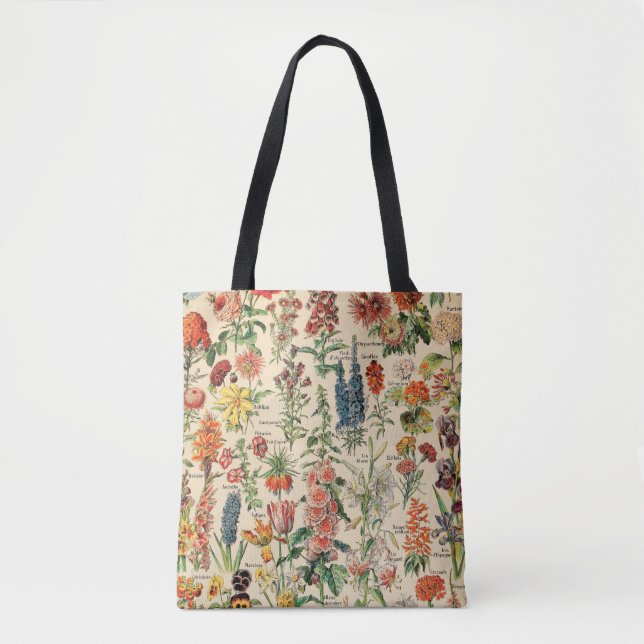 Vintage Flowers by Adolphe Millot Tote Bag (Front)