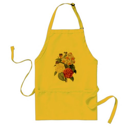 Vintage Flowers Camellias and Narcissus Redoute Adult Apron