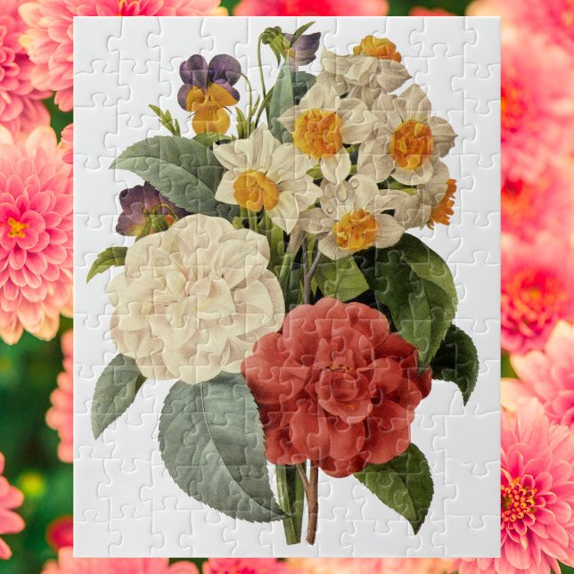 Vintage Flowers, Camellias and Narcissus, Redoute Jigsaw Puzzle (Creator Uploaded)