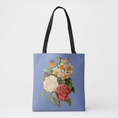 Vintage Flowers Camellias and Narcissus Redoute Tote Bag