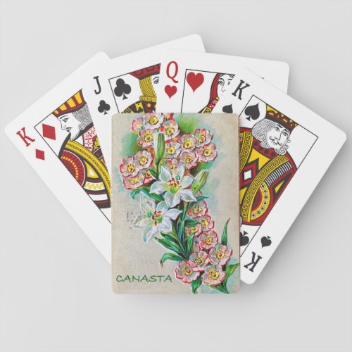 VINTAGE FLOWERS CANASTA CARDS