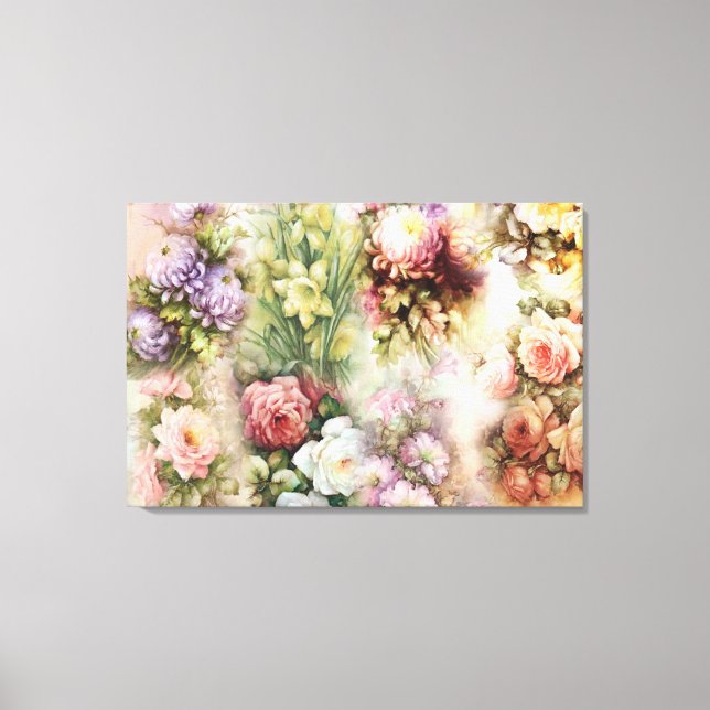 Vintage Flowers Canvas Print (Front)