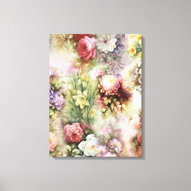 Vintage Flowers Canvas Print (Front)