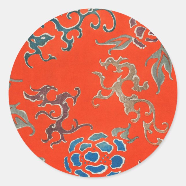 Vintage flowers classic round sticker (Front)