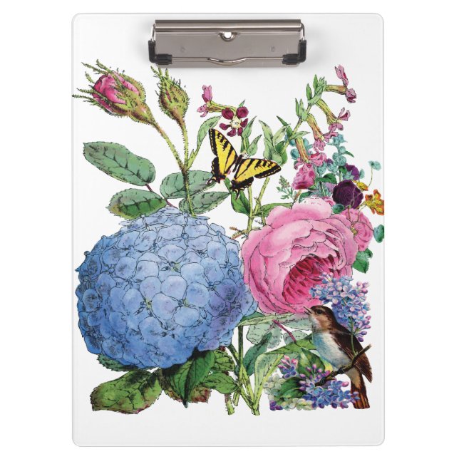 Vintage Flowers Clip Board (Front)