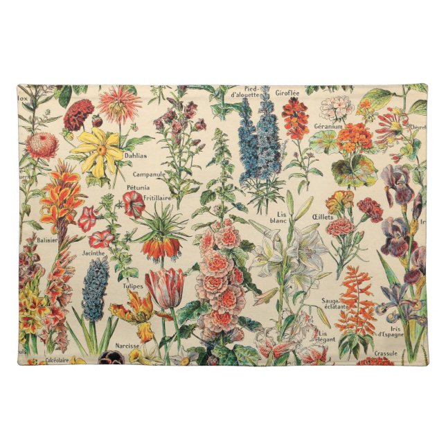 Vintage Flowers Cloth Placemat (Front)