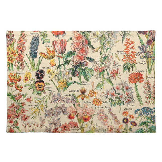Vintage Flowers Cloth Placemat (Front)