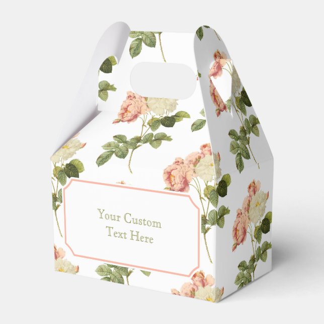 Vintage Flowers custom favor boxes 2 (Front Side)
