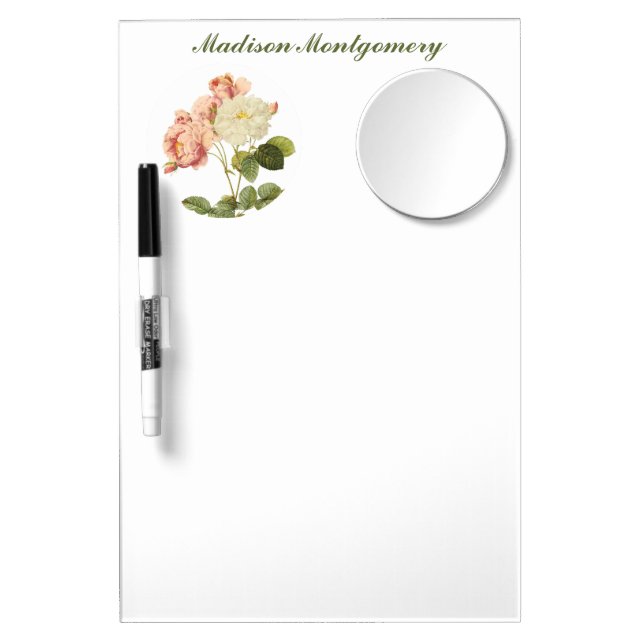 Vintage Flowers custom monogram message board 2 (Front)