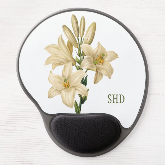 Vintage Flowers custom monogram mousepad 1 (Front)