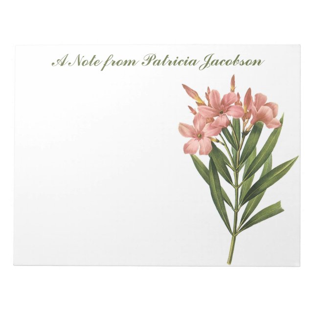Vintage Flowers custom monogram notepads 3 (Front)
