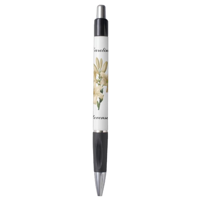 Vintage Flowers custom monogram pen 1 (Front Vertical)