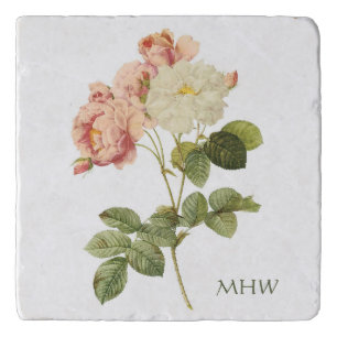 Vintage Flowers custom monogram trivets 2