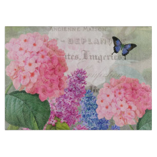 Vintage Flowers Decorative Glass Cutting Board