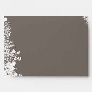 Vintage Flowers Driftwood Gray Wedding Envelopes